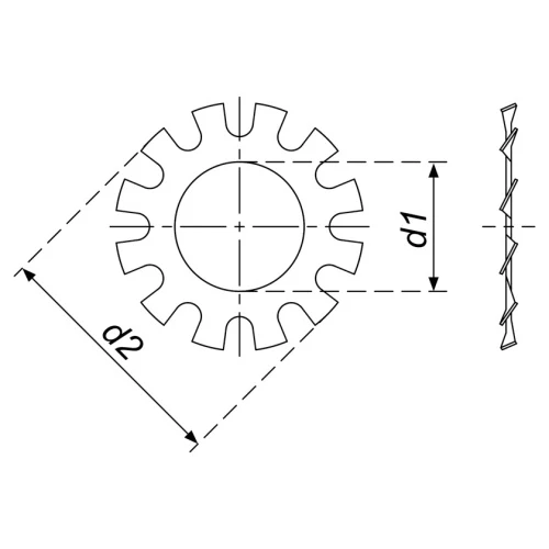 External Tooth Lock Washer DIN 6797A 4
